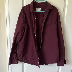 Express Maroon Button Down Shirt with Pocket